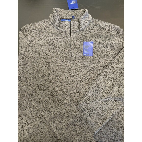 Apt 9 Men’s Seriously Fleece Sweater 1/4 Zip Large Warm Gray Ultrasoft Stretch - Picture 6 of 8